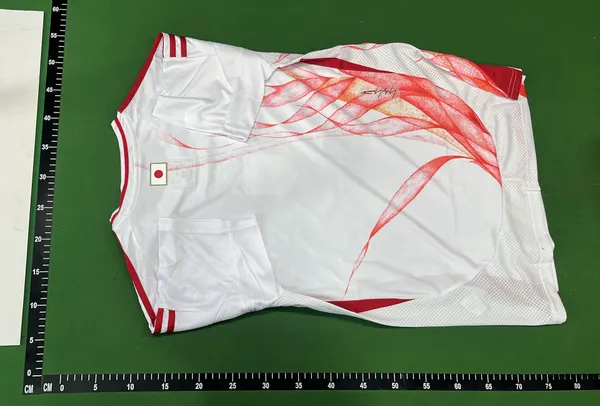 Black Floral Jacquard Soccer Jersey With Pink Trim (#2) — warehouse QC photo 3