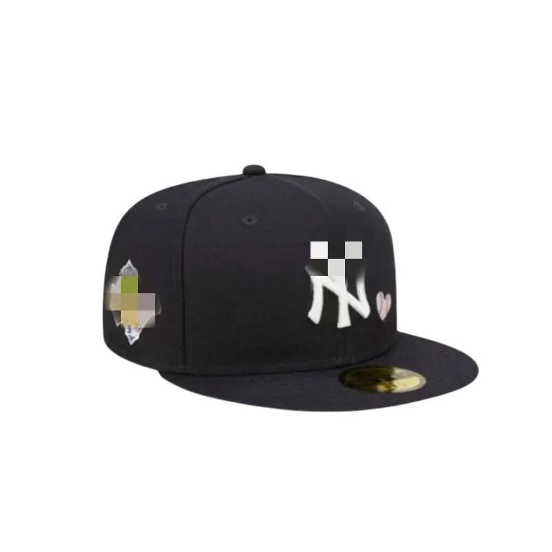 Black Flat Brim Fitted Baseball Cap (#3) — merchant catalogue photo