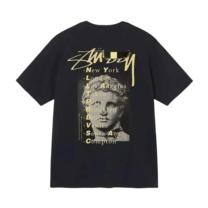 Black Tee With Fuzzy Dice Back Print (White) — merchant catalogue photo
