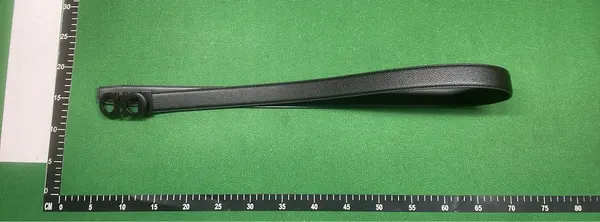 Black Belt With Oversized Metal Hook Buckle — warehouse QC photo 1