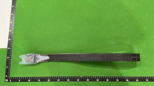 Beige Check Plaid Belt With Gold Buckle — warehouse QC photo 2