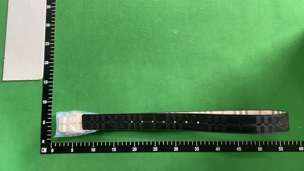 Beige Check Plaid Belt With Gold Buckle — warehouse QC photo 5