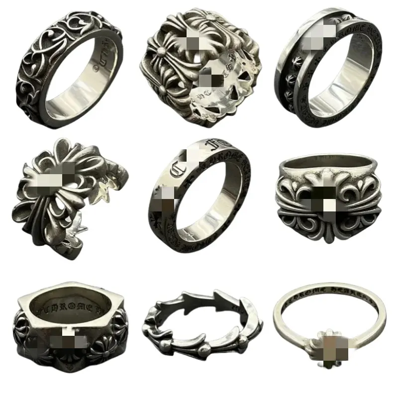 Silver Gothic Cross Motif Statement Rings — merchant catalogue photo