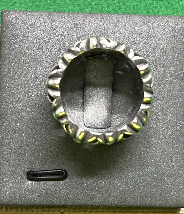 Silver Gothic Cross Motif Statement Rings — warehouse QC photo 4