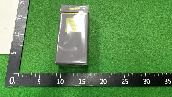 Black Rectangular Perfume Bottle With Oversized Cap (#2) — warehouse QC photo 3