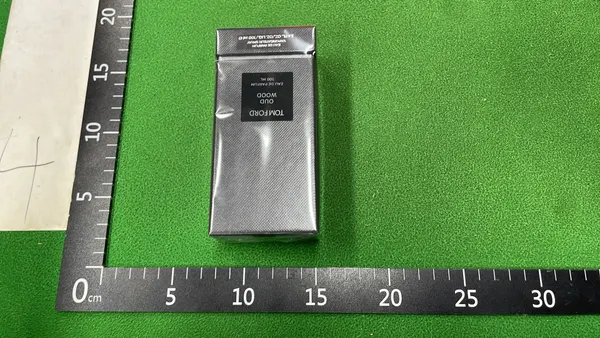 Black Rectangular Perfume Bottle With Oversized Cap (#2) — warehouse QC photo 6