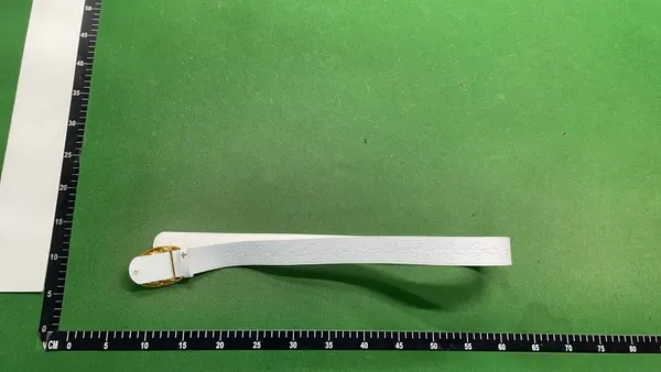 Black Leather Belt With Cross-Motif Buckle — warehouse QC photo 2