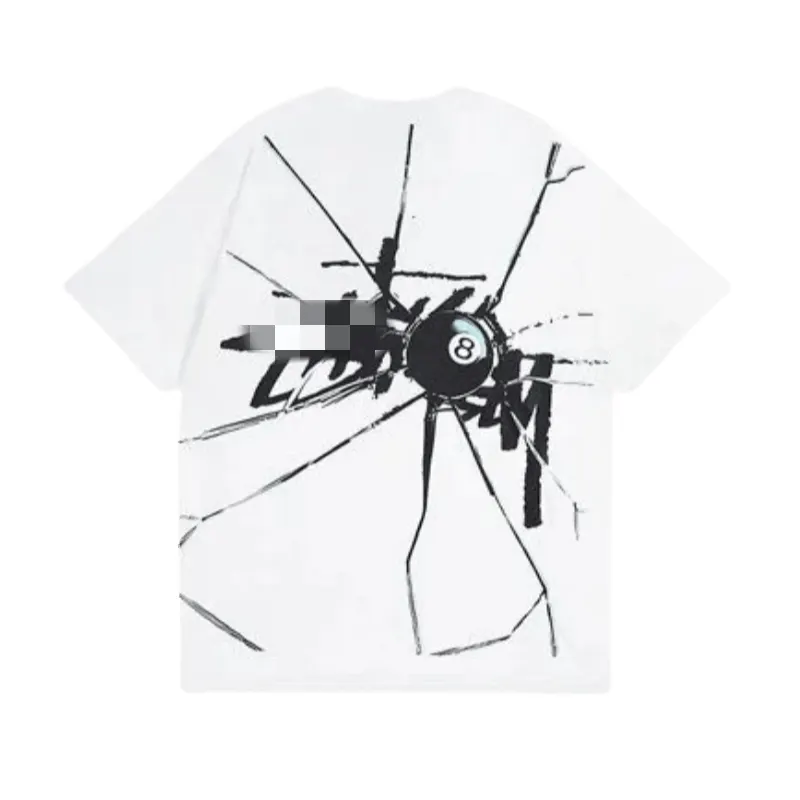 White Oversized Tee With Cracked Glass Print — merchant catalogue photo