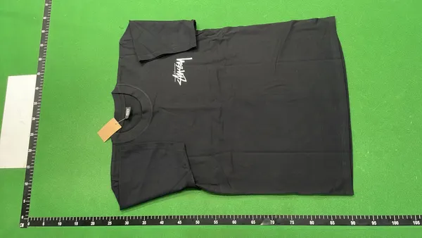 White Oversized Tee With Cracked Glass Print — warehouse QC photo 2