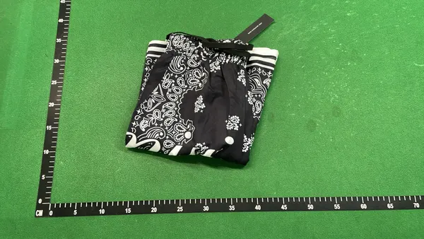 Navy Paisley Print Short Sleeve Shirt Set (Green) — warehouse QC photo 4