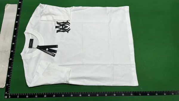 Washed Black Distressed Tee With Monogram Print — warehouse QC photo 6