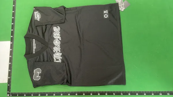 Blackletter Print Mesh Jersey And Shorts Set — warehouse QC photo 2