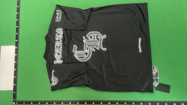Blackletter Print Mesh Jersey And Shorts Set — warehouse QC photo 3