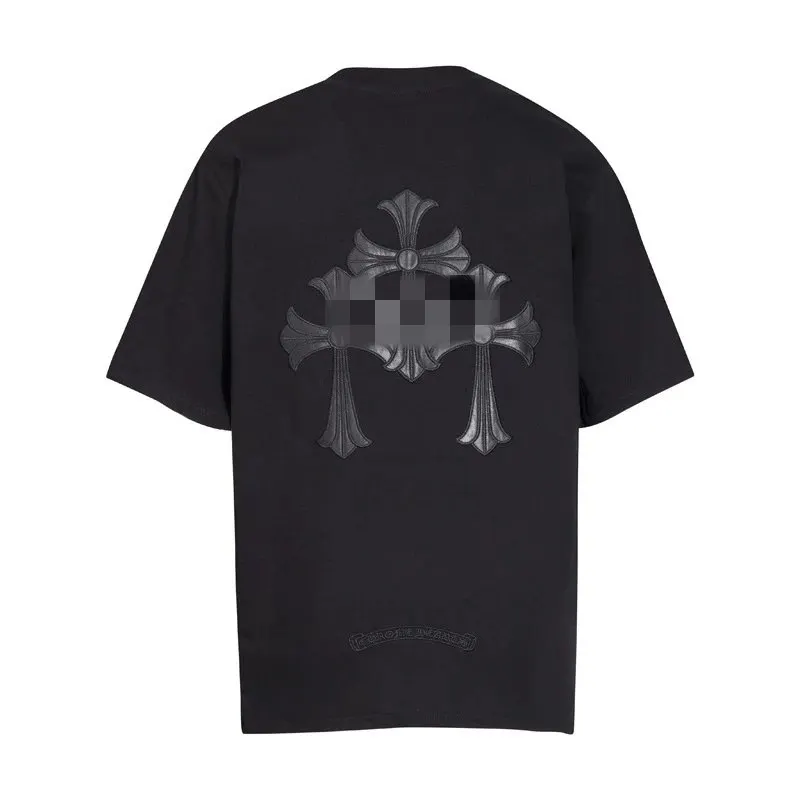 Black Oversized Tee With Tonal Cross Print — merchant catalogue photo