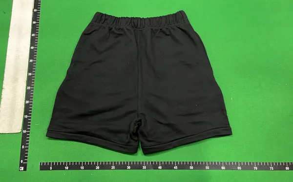 Gray Drawstring Sweat Shorts With Text Print — warehouse QC photo 3