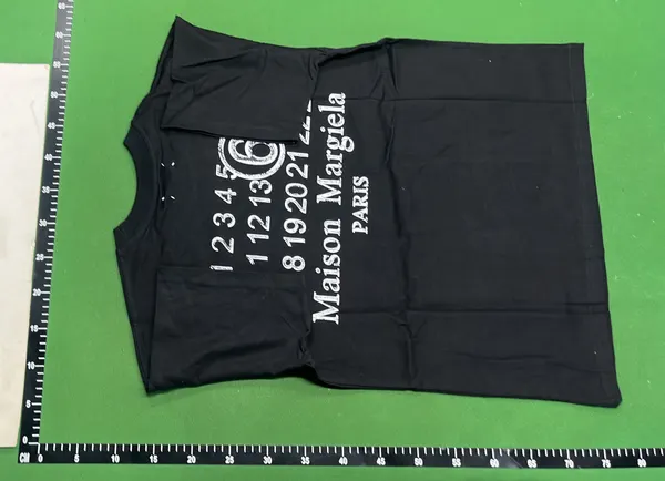 Black Cotton Tee With Number Sequence Print — warehouse QC photo 3