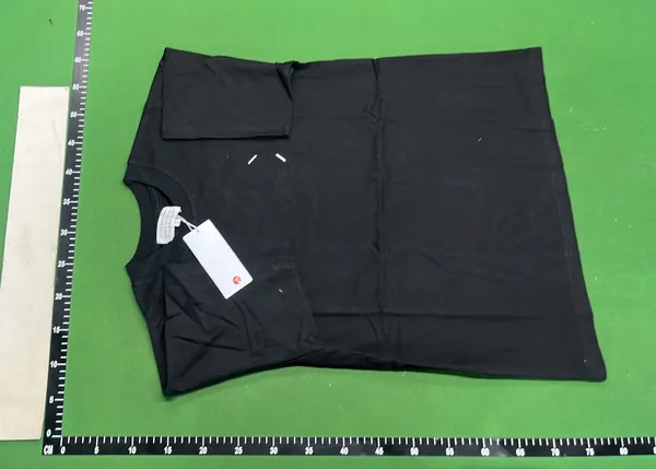 Black Cotton Tee With Number Sequence Print (White) — warehouse QC photo 2