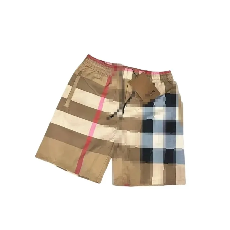 Check And Monogram Print Drawstring Shorts — merchant catalogue photo
