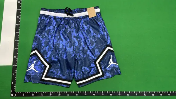Red Basketball Shorts With Chevron Side Panels — warehouse QC photo 2