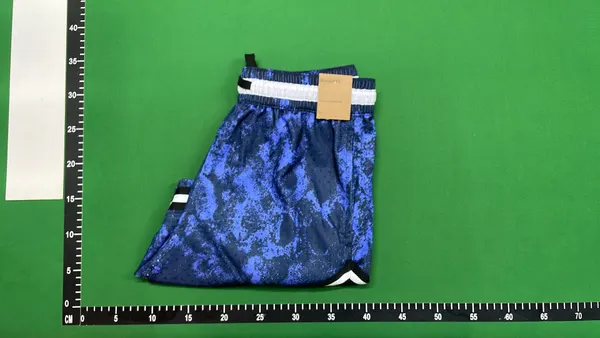 Red Basketball Shorts With Chevron Side Panels — warehouse QC photo 4