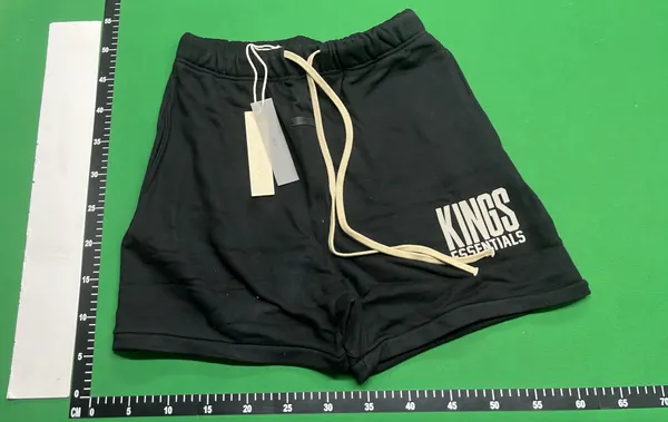 Gray Drawstring Sweat Shorts With Text Print (Grey) — warehouse QC photo 6