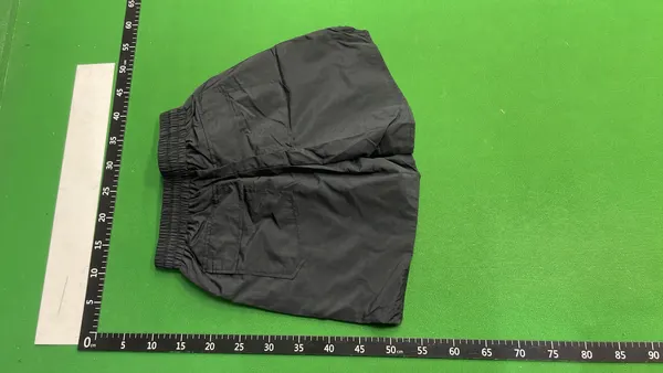Nylon Shorts With Large Outlined Wordmark Print — warehouse QC photo 3