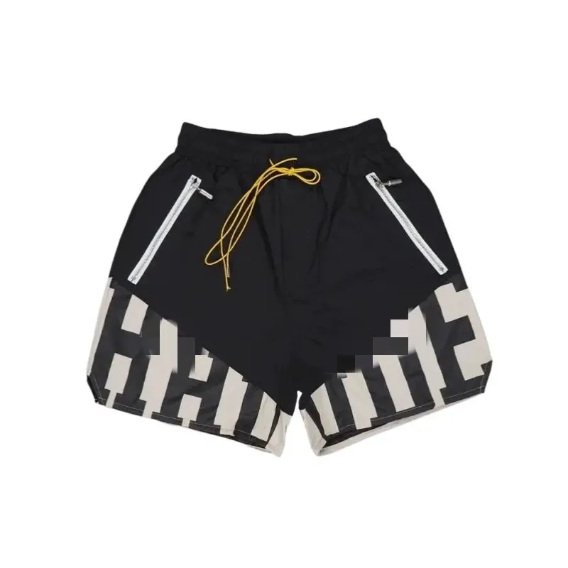 Nylon Shorts With Large Outlined Wordmark Print (Black) — merchant catalogue photo