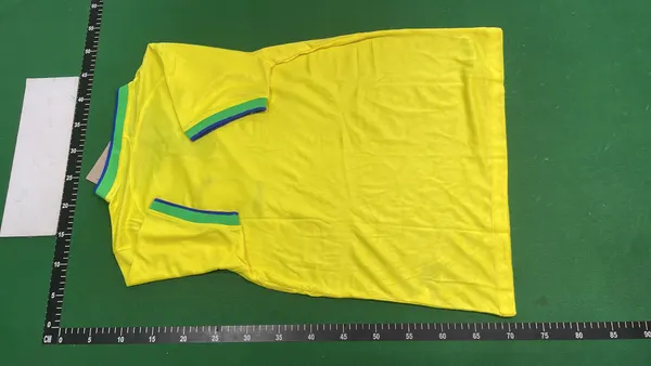 Short Sleeve Soccer Jersey With Team Crest (Yellow) — warehouse QC photo 3