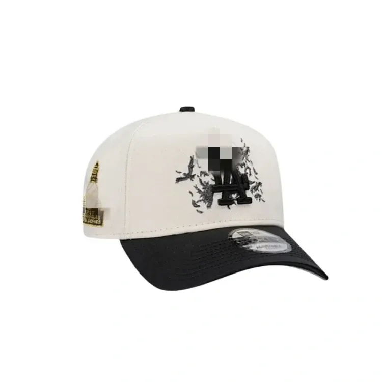 Cream Two Tone Cap With Embroidered Bird Graphic — merchant catalogue photo