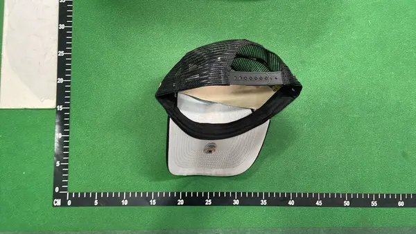 Cream Two Tone Cap With Embroidered Bird Graphic — warehouse QC photo 6