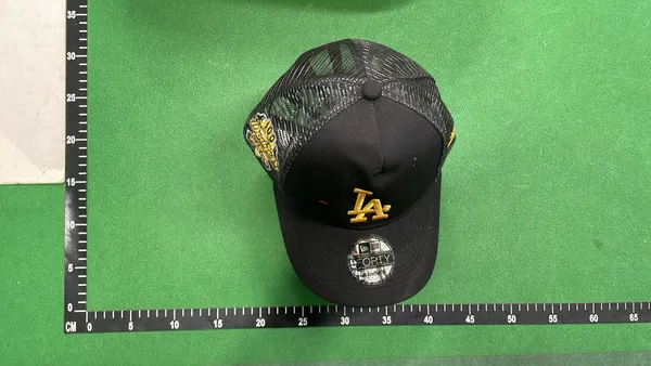 Cream Two Tone Cap With Embroidered Bird Graphic (#2) — warehouse QC photo 4