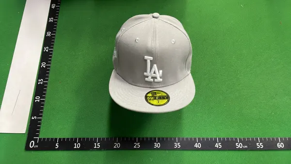 Royal Blue Fitted Cap With Flat Brim — warehouse QC photo 1
