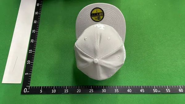 Royal Blue Fitted Cap With Flat Brim — warehouse QC photo 2