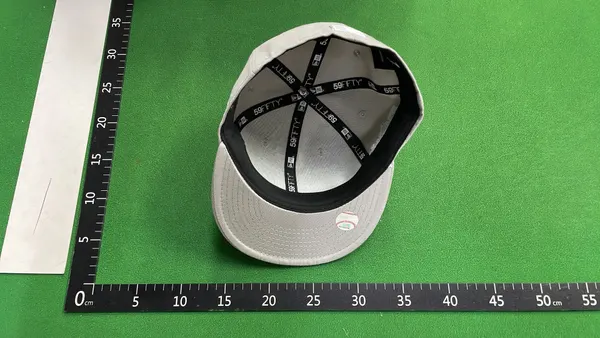 Royal Blue Fitted Cap With Flat Brim — warehouse QC photo 3