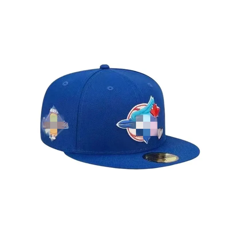 Royal Blue Fitted Cap With Embroidered Bird Graphic — merchant catalogue photo