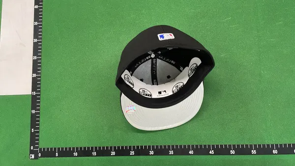 Royal Blue Fitted Cap With Embroidered Bird Graphic — warehouse QC photo 3