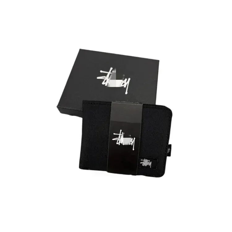 Compact Black Woven Card Holder Wallet — merchant catalogue photo