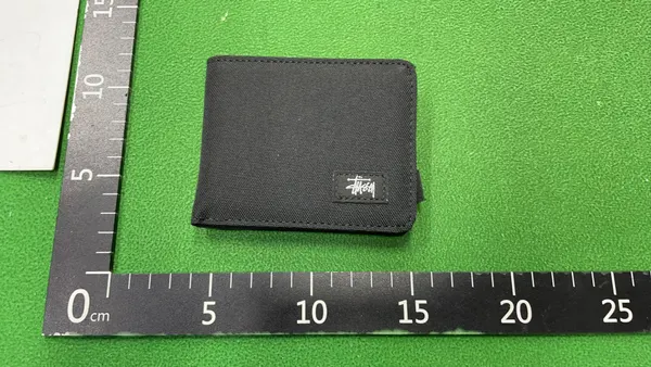 Compact Black Woven Card Holder Wallet — warehouse QC photo 1