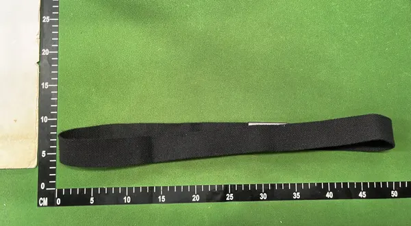 Black Woven Canvas Belt With Box Buckle — warehouse QC photo 2
