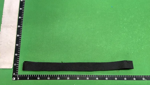 Black Woven Canvas Belt With Box Buckle — warehouse QC photo 5