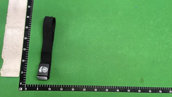 Black Woven Canvas Belt With Box Buckle — warehouse QC photo 6