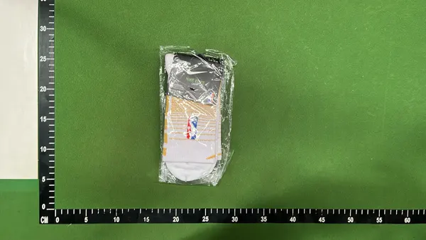 Black Cushioned Crew Sports Socks — warehouse QC photo 1
