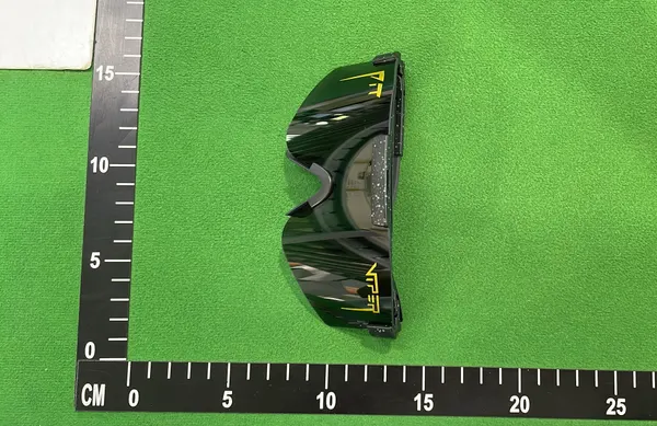 Black Gold Wraparound Shield Sport Sunglasses — warehouse QC photo 6