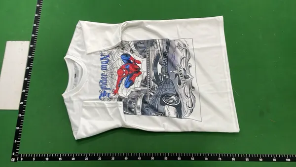 White Comic Graphic Print Heavyweight Tee — warehouse QC photo 6