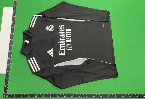 White Quarter-Zip Soccer Training Tracksuit — warehouse QC photo 2