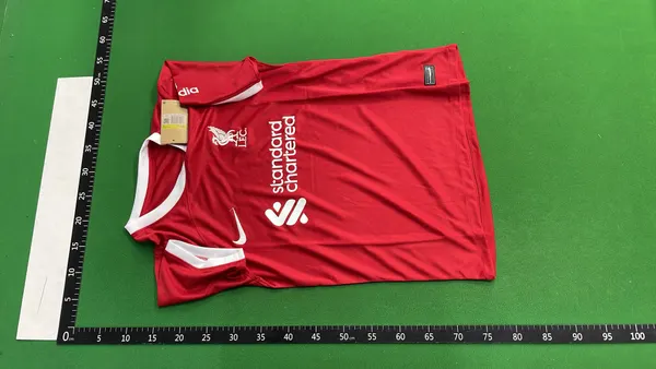 Soccer Jersey With Crest And Sponsor Print — warehouse QC photo 2