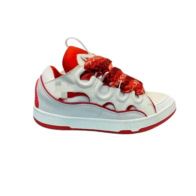 Chunky White Sneakers With Oversized Red Laces — merchant catalogue photo