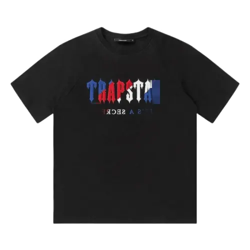 Black Gradient Spray Print T-Shirt (White) — merchant catalogue photo