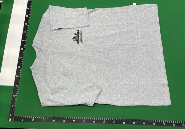 Crew Neck Tee With Globe Chest Print — warehouse QC photo 6