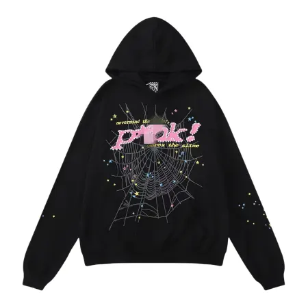 Black Spiderweb Graphic Pullover Hoodie — merchant catalogue photo
